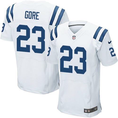 Men's Elite Frank Gore Nike Jersey White Road - #23 NFL Indianapolis Colts